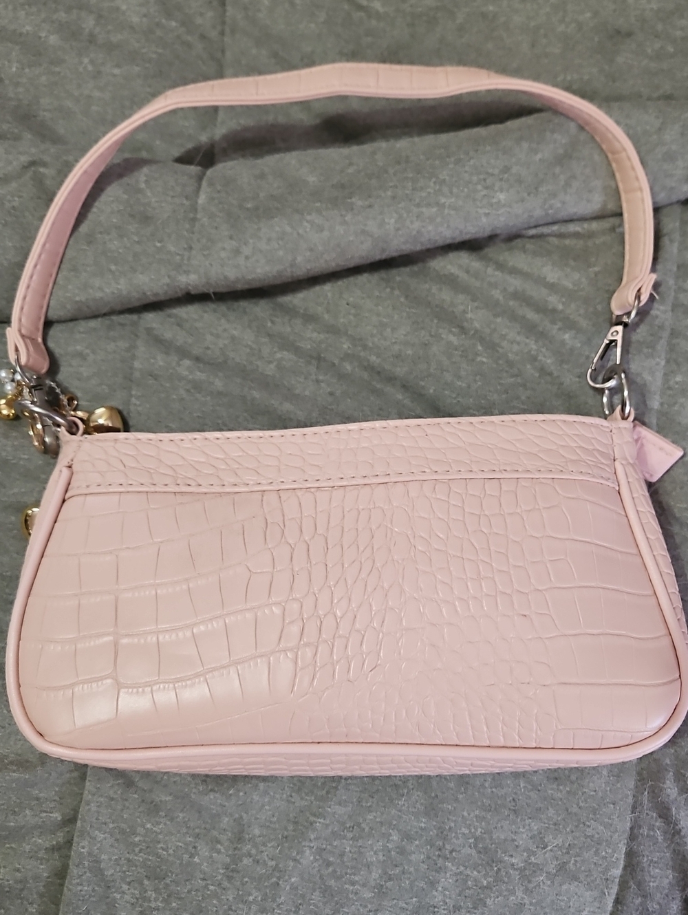 Source Unknown Pale Pink Croc-Embossed Shoulder Bag
